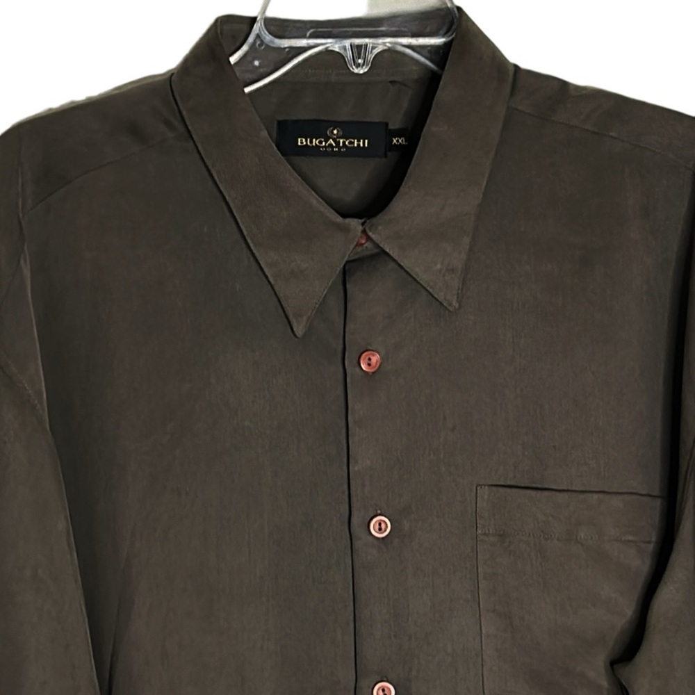 Bugatchi Long Sleeve Button Down Shirt Moss Green Size XXL NWT